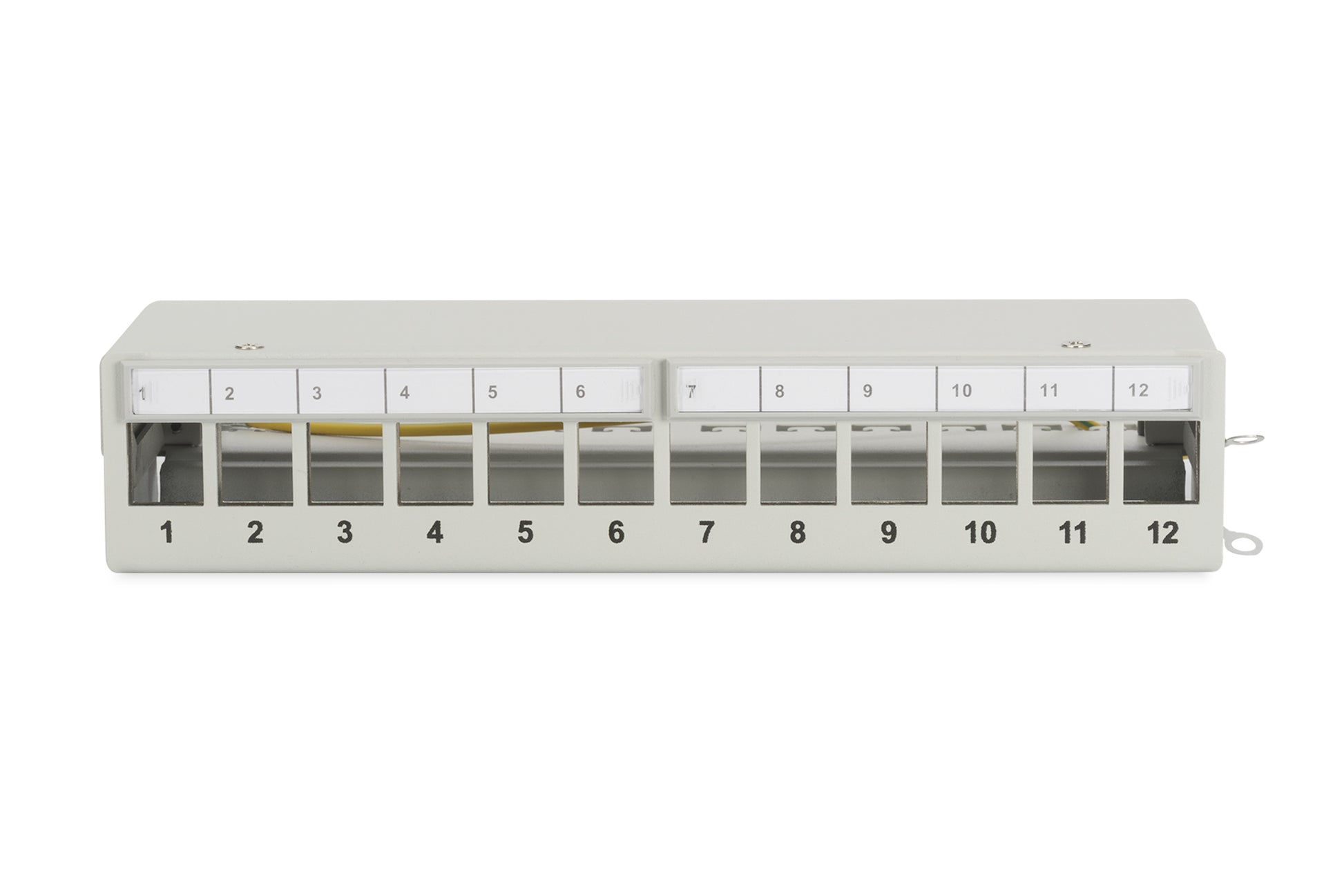 Digitus Modulares Patchpanel – 12× RJ-45, geschirmt, 19", 1U, Grau
