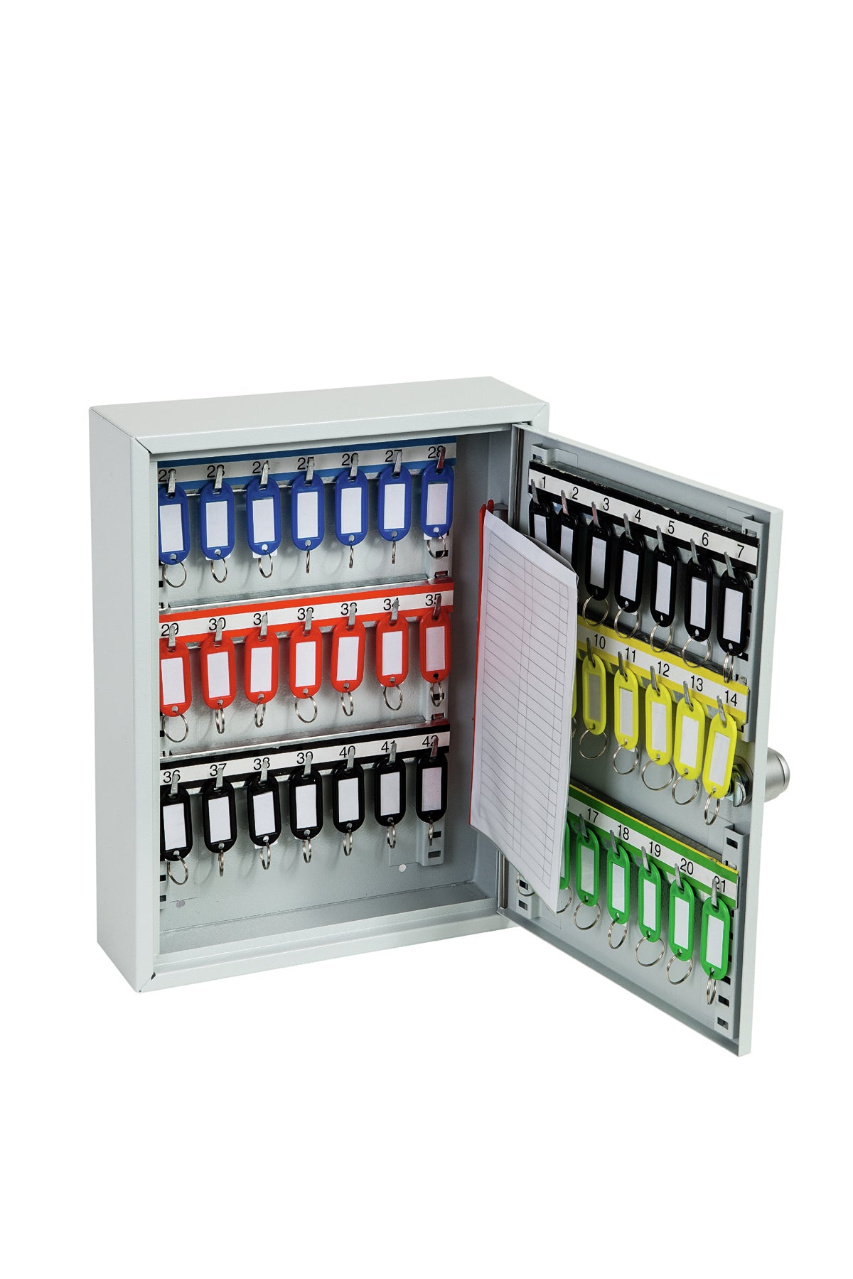 Phoenix Safe Co. KC0601E – Schlüsselkasten, für 42 Schlüssel, Elektronikschloss, Grau, 270 × 80 × 350 mm