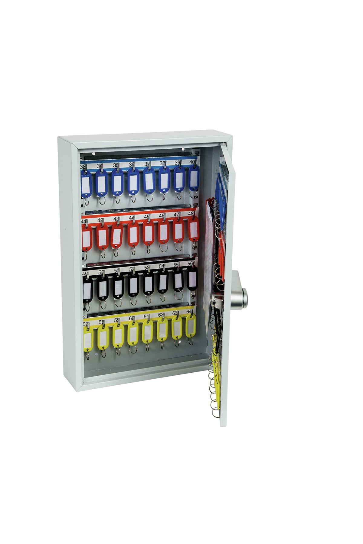 Phoenix Safe Co. KC0602E – Schlüsselschrank, für 64 Schlüssel, Elektronikschloss, Grau, 300 × 80 × 450 mm