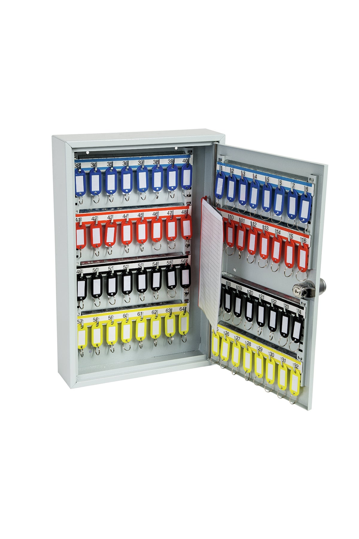 Phoenix Safe Co. KC0602E – Schlüsselschrank, für 64 Schlüssel, Elektronikschloss, Grau, 300 × 80 × 450 mm