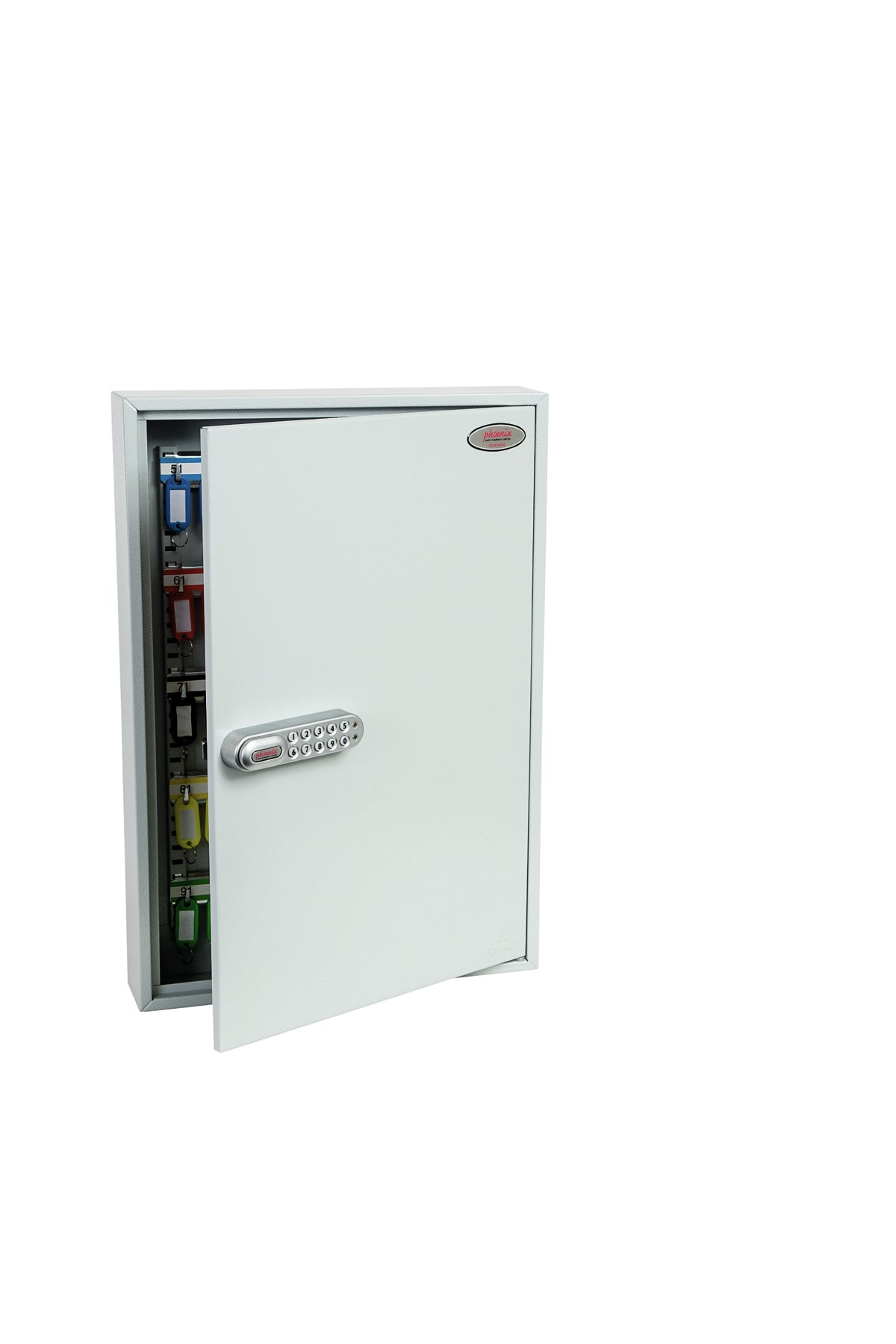 Phoenix Safe Co. Phoenix KC0603E – Schlüsselschrank, für 100 Schlüssel, Elektronikschloss, Grau, 380 × 80 × 550 mm