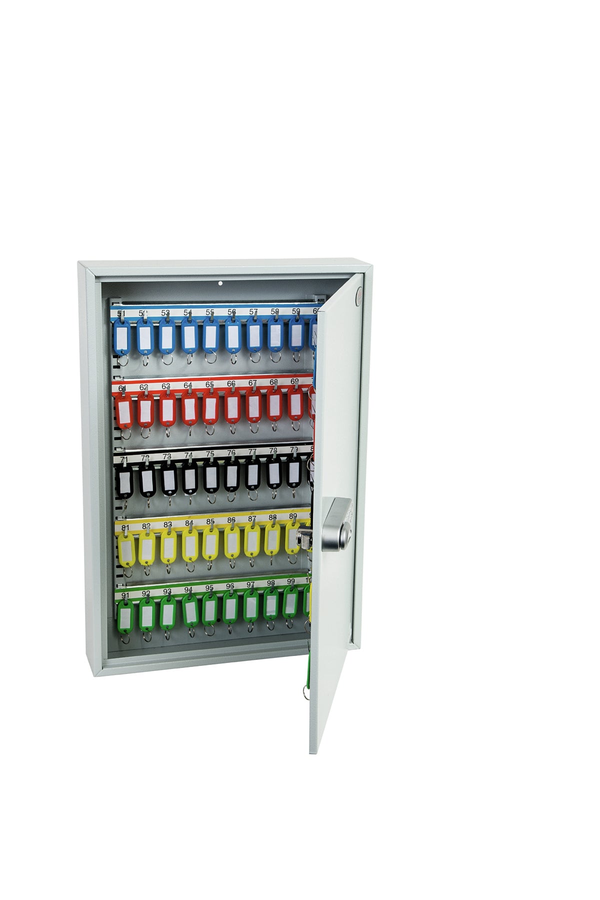 Phoenix Safe Co. Phoenix KC0603E – Schlüsselschrank, für 100 Schlüssel, Elektronikschloss, Grau, 380 × 80 × 550 mm