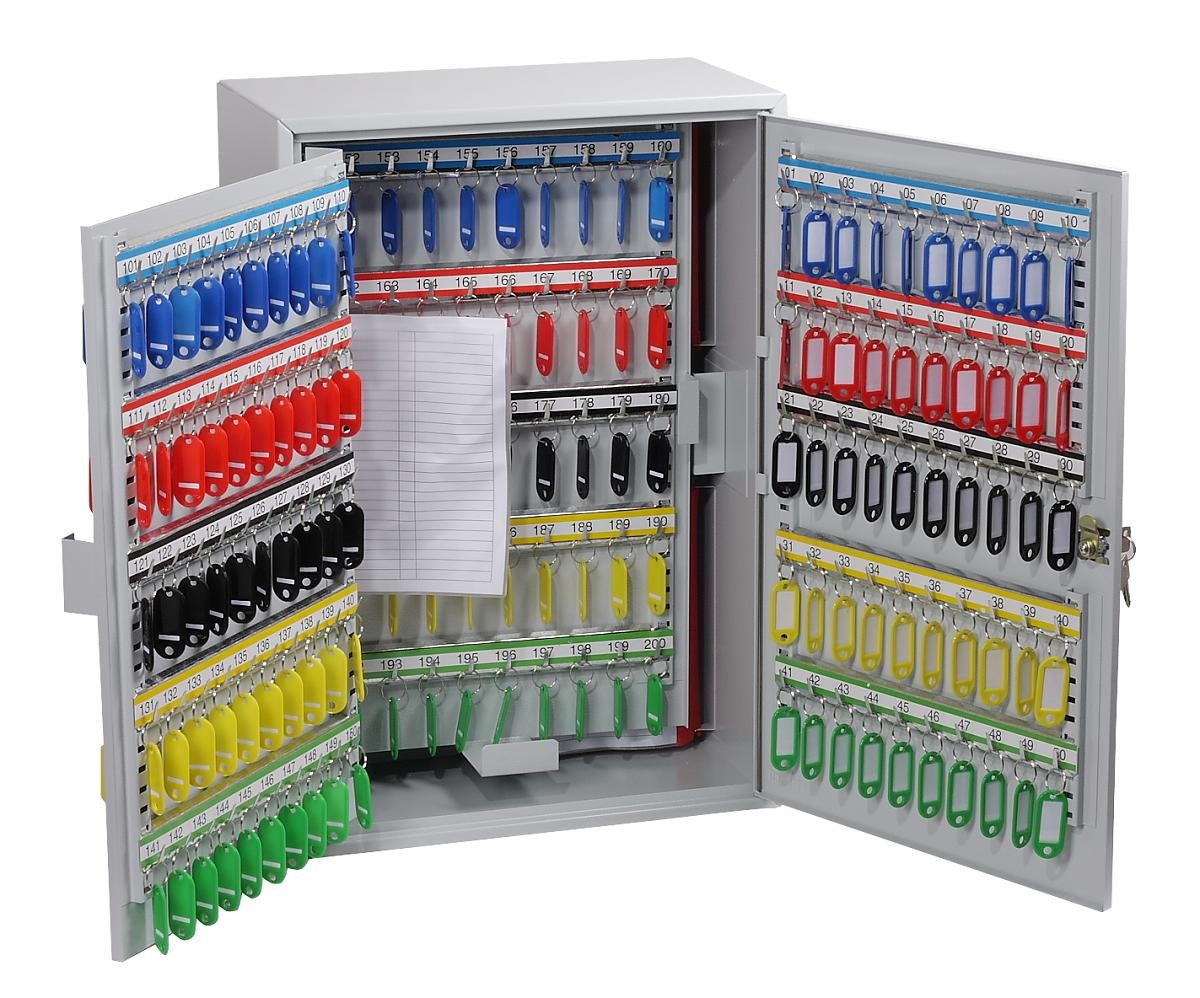 Phoenix Safe Co. KC0604E – Schlüsselschrank für 200 Schlüssel, Elektronikschloss, Grau, 380 × 140 × 550 mm