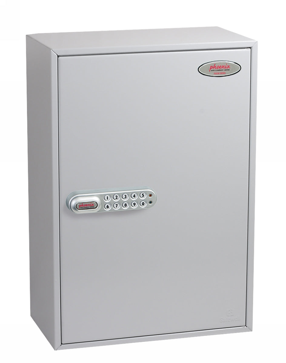 Phoenix Safe Co. KC0604E – Schlüsselschrank für 200 Schlüssel, Elektronikschloss, Grau, 380 × 140 × 550 mm