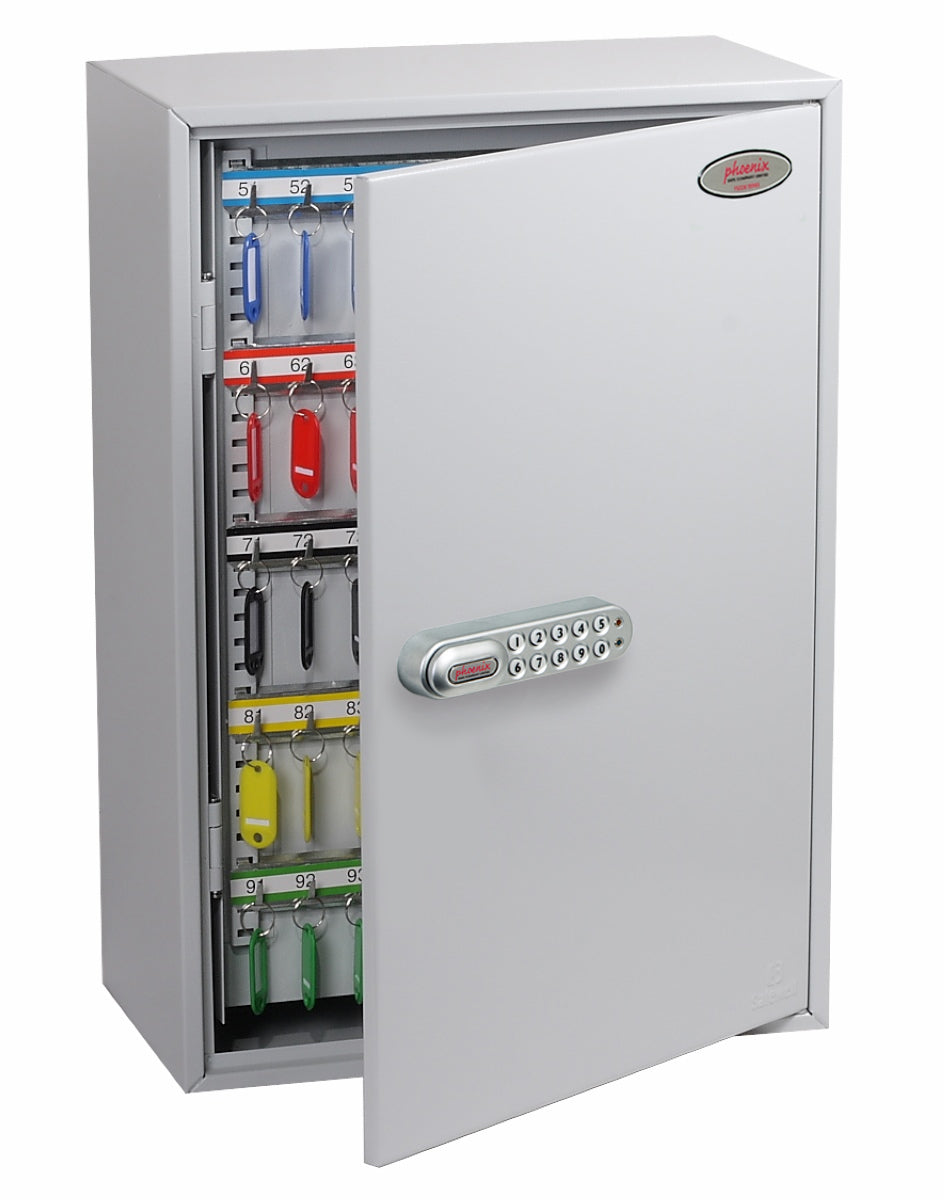 Phoenix Safe Co. Phoenix KC0605E – Schlüsselschrank für 300 Schlüssel, Elektronikschloss, Grau, 380 × 205 × 550 mm