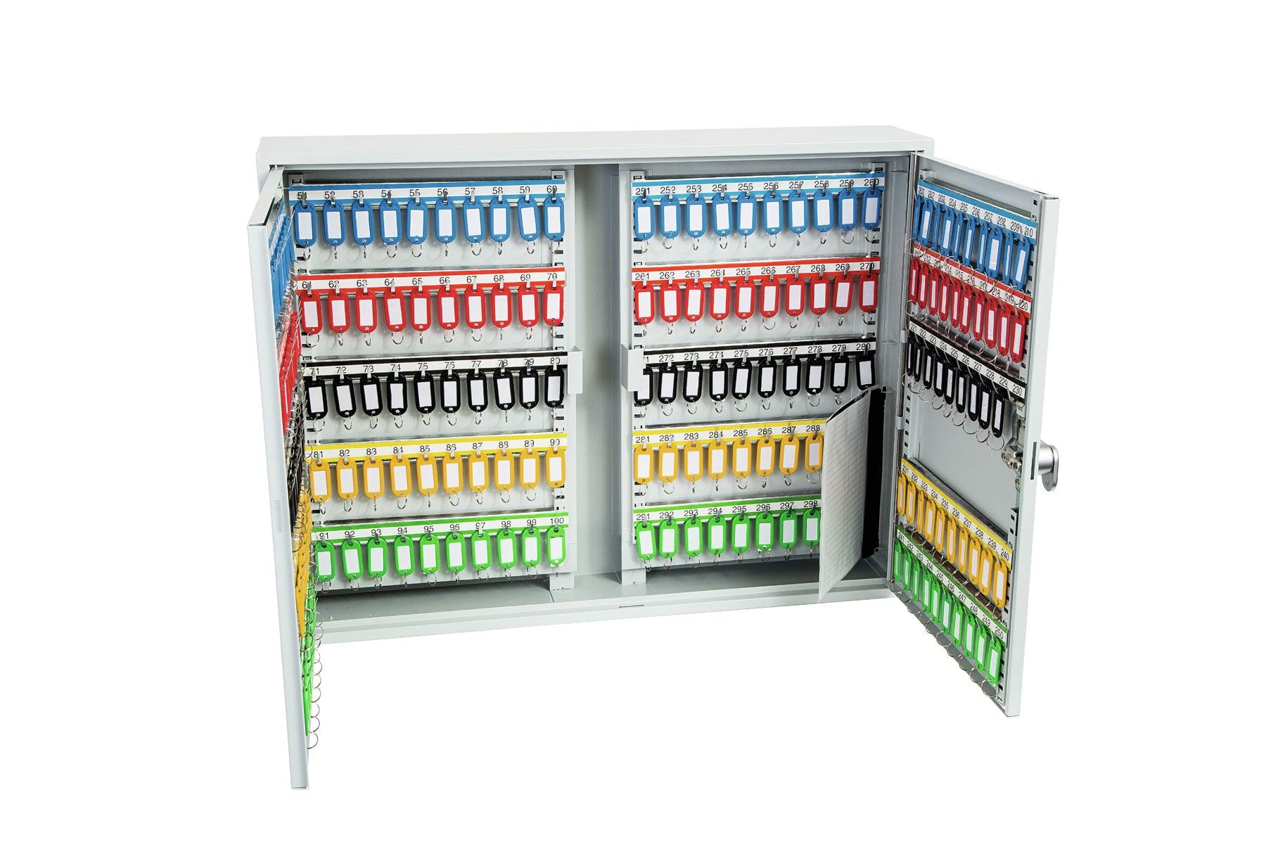 Phoenix Safe Co. KC0606E – Schlüsselschrank für 400 Schlüssel, Elektronikschloss, Grau, 730 × 140 × 550 mm