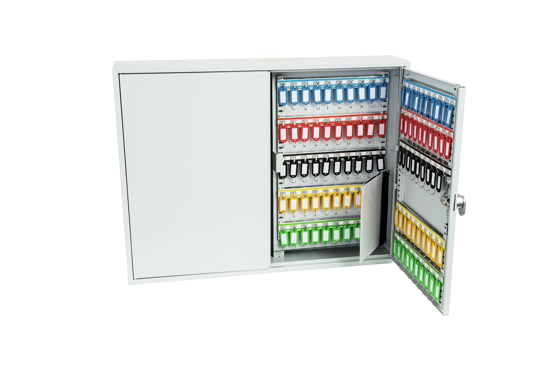 Phoenix Safe Co. KC0606E – Schlüsselschrank für 400 Schlüssel, Elektronikschloss, Grau, 730 × 140 × 550 mm