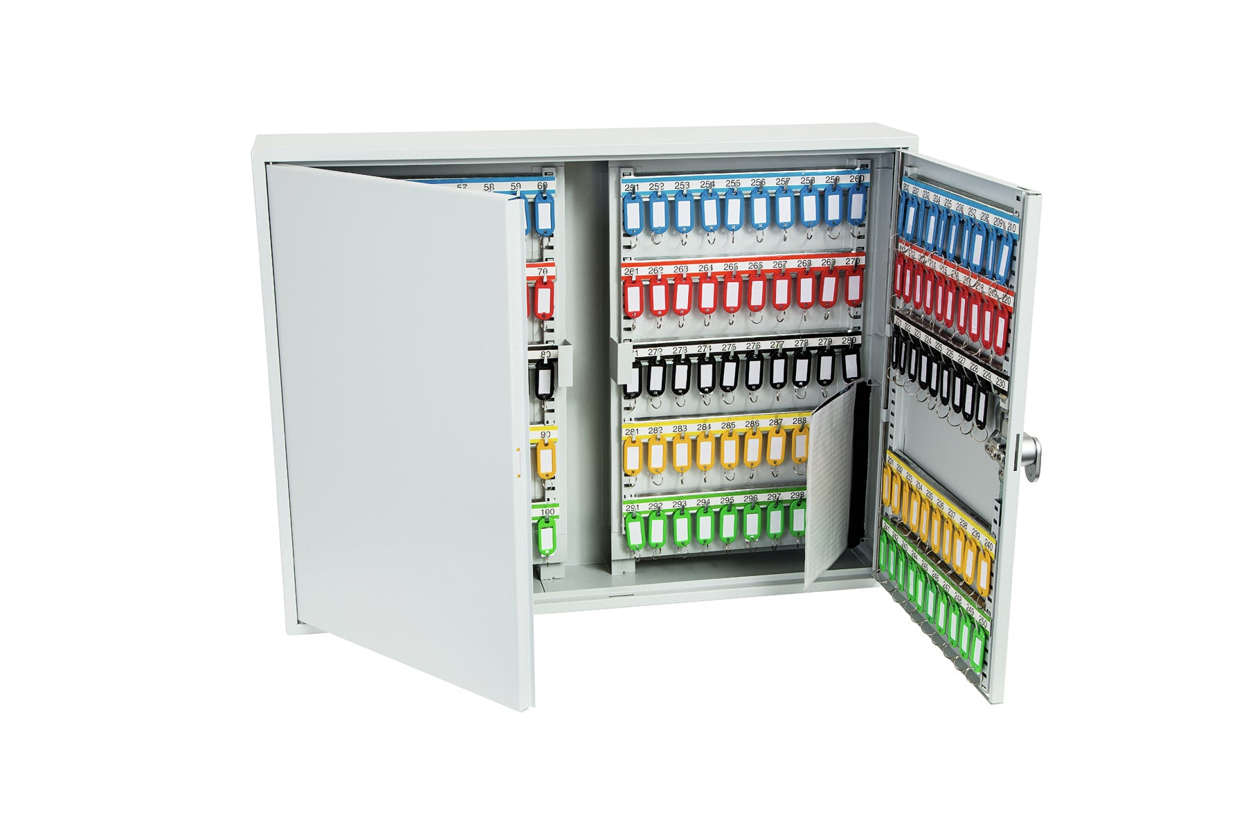 Phoenix Safe Co. KC0606E – Schlüsselschrank für 400 Schlüssel, Elektronikschloss, Grau, 730 × 140 × 550 mm