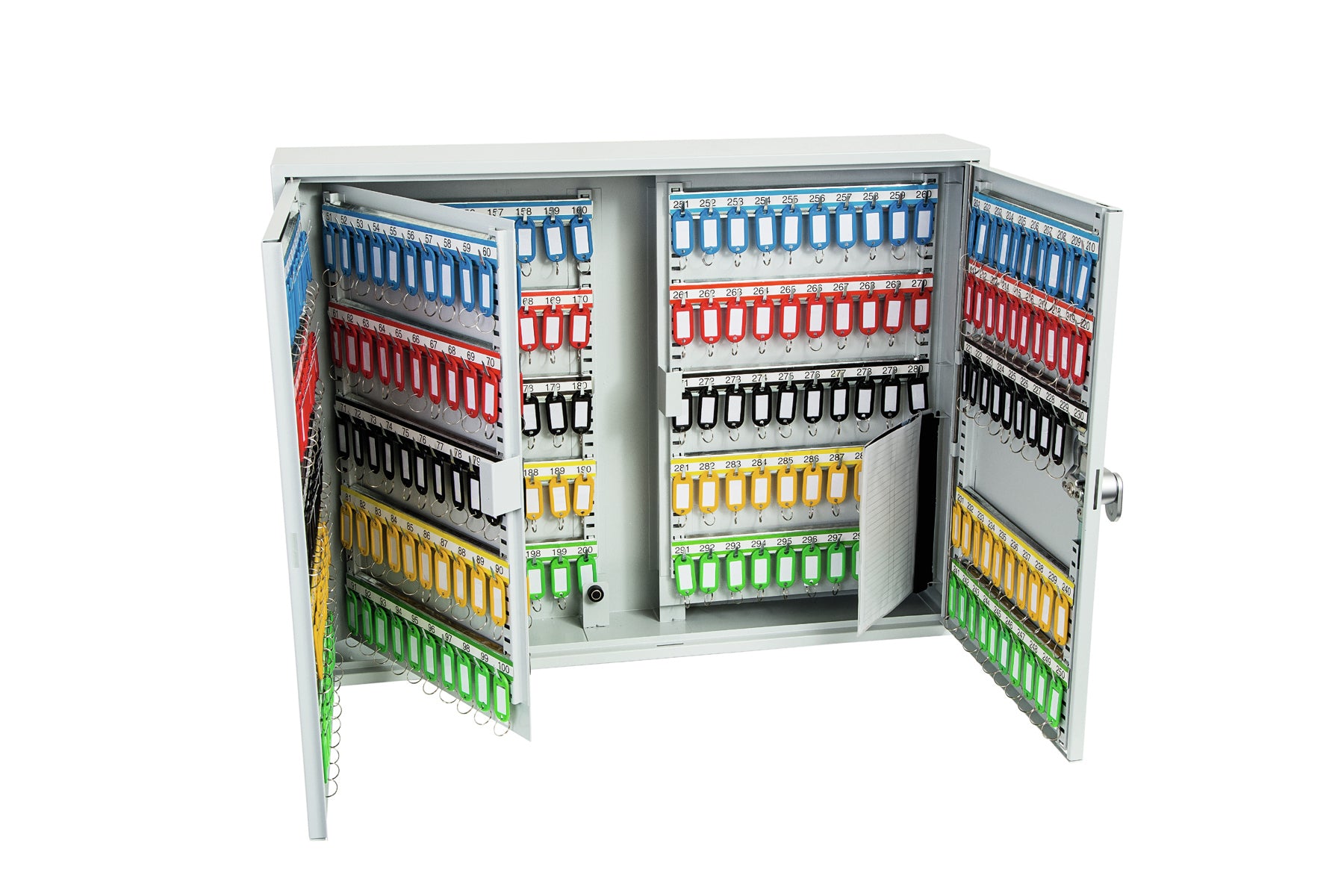 Phoenix Safe Co. KC0606E – Schlüsselschrank für 400 Schlüssel, Elektronikschloss, Grau, 730 × 140 × 550 mm