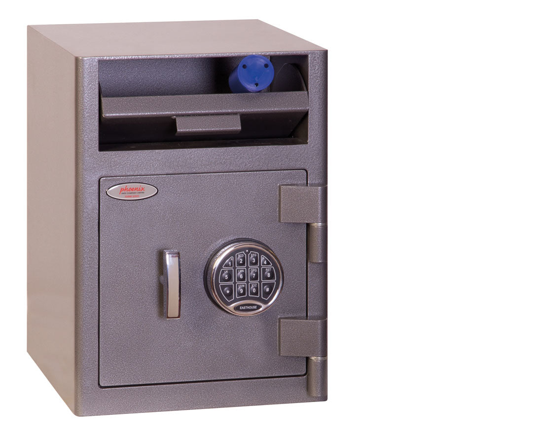 Phoenix Safe Co. Phoenix Einwurf-Tresor SS0996E – Elektronikschloss – 47 l – Feuerfest – Bodenmontage – Signalweiss