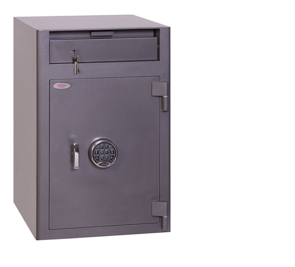 Phoenix Safe Co. Phoenix Einwurf-Tresor CASHIER DEPOSIT SS0998E – Elektronikschloss – 71 l – feuerfest – Signalweiss