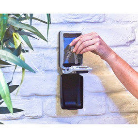 Master Lock Schlüsselsafe 5425EURD – Elektronikschloss – 72 × 52 × 126 mm – Wassergeschützt – Wandmontage – Grau