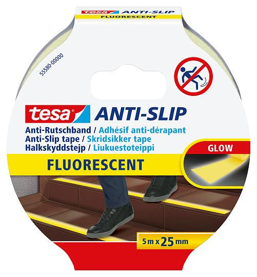 tesa Anti-Rutschband – 25 mm × 5 m, fluoreszierend