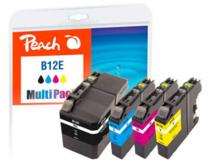 Peach Tintenpatronen-Multipack LC-12E (LC-12EY), CMYK, 4er-Pack, kompatibel – für Brother MFC-J6925DW