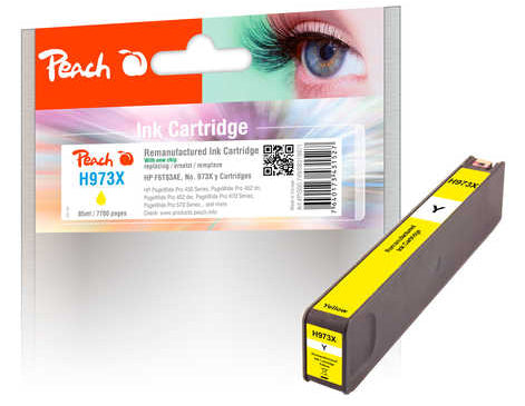 Peach Tintenpatrone 973X (F6T83AE), Gelb, 7'830 Seiten – für HP PageWide Pro 450, 452 dn, 452 dw und andere