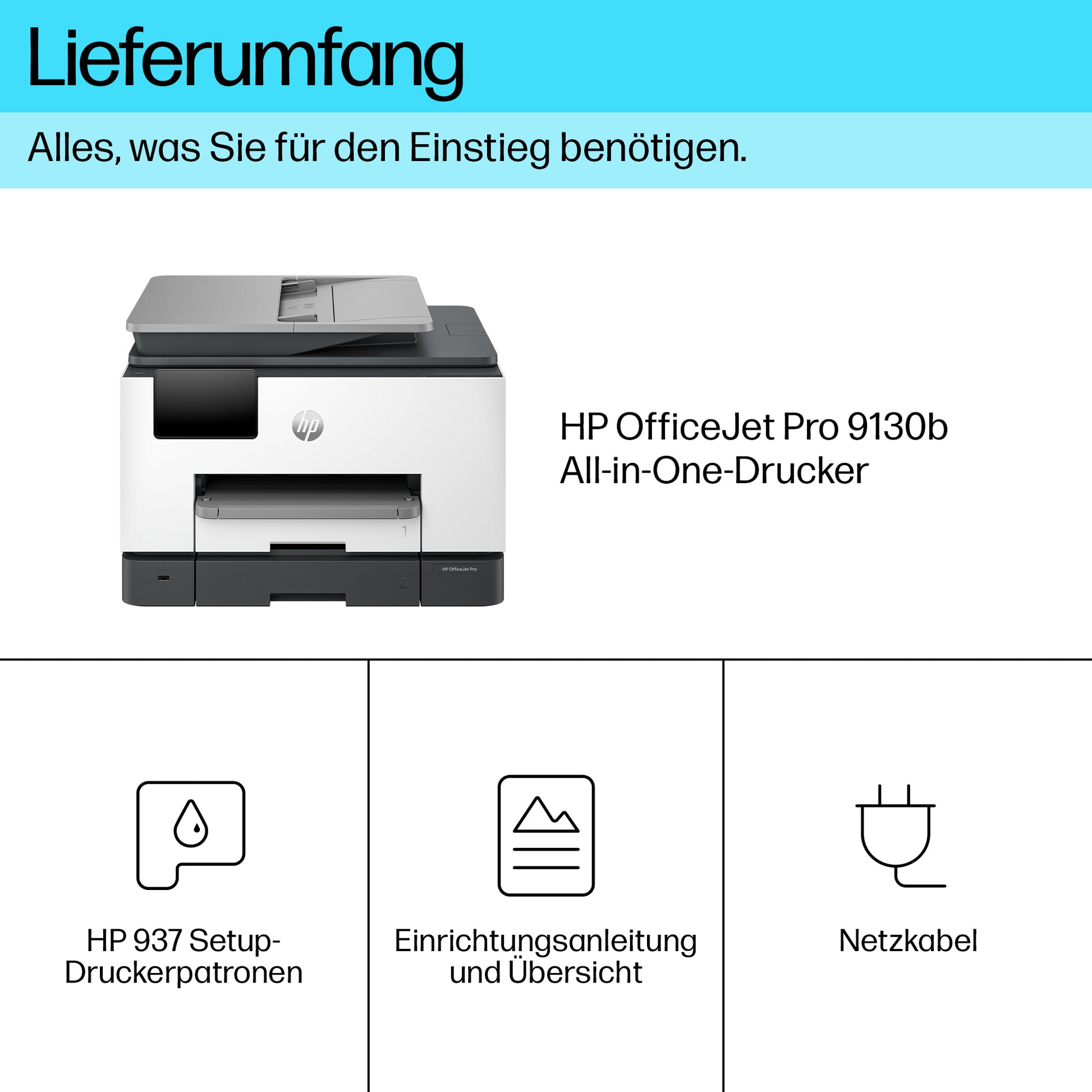 HP Officejet Pro 9130B – Farbiges Tintenstrahl-MFP A4, 3-in-1 – WLAN – Duplex