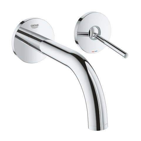GROHE Atrio 2-Loch Waschtischbatterie – Achsabstand 110 mm, Wandmontage, Chrom, Anschluss 1/2", für Waschbecken