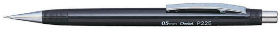 Pentel Sharp P225-A Druckbleistift – 0,5 mm – schwarz – mit Radierer