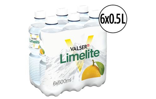Valser Limelite – Wasser mit Geschmack prickelnd, Zitrone – 6 × 50 cl