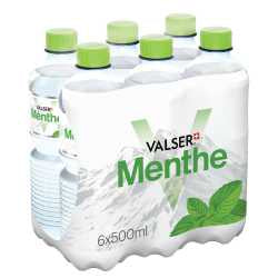 Valser Mintlite – Wasser mit Geschmack prickelnd, Minze – 6 × 50 cl