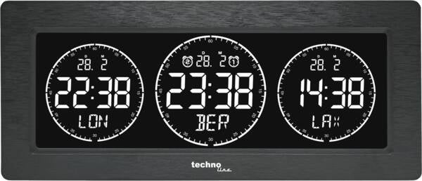 Technoline WT 458 Digitalwecker – Snooze, Thermometer & Hygrometer, 23,2 × 9,9 × 4,8 cm, Schwarz