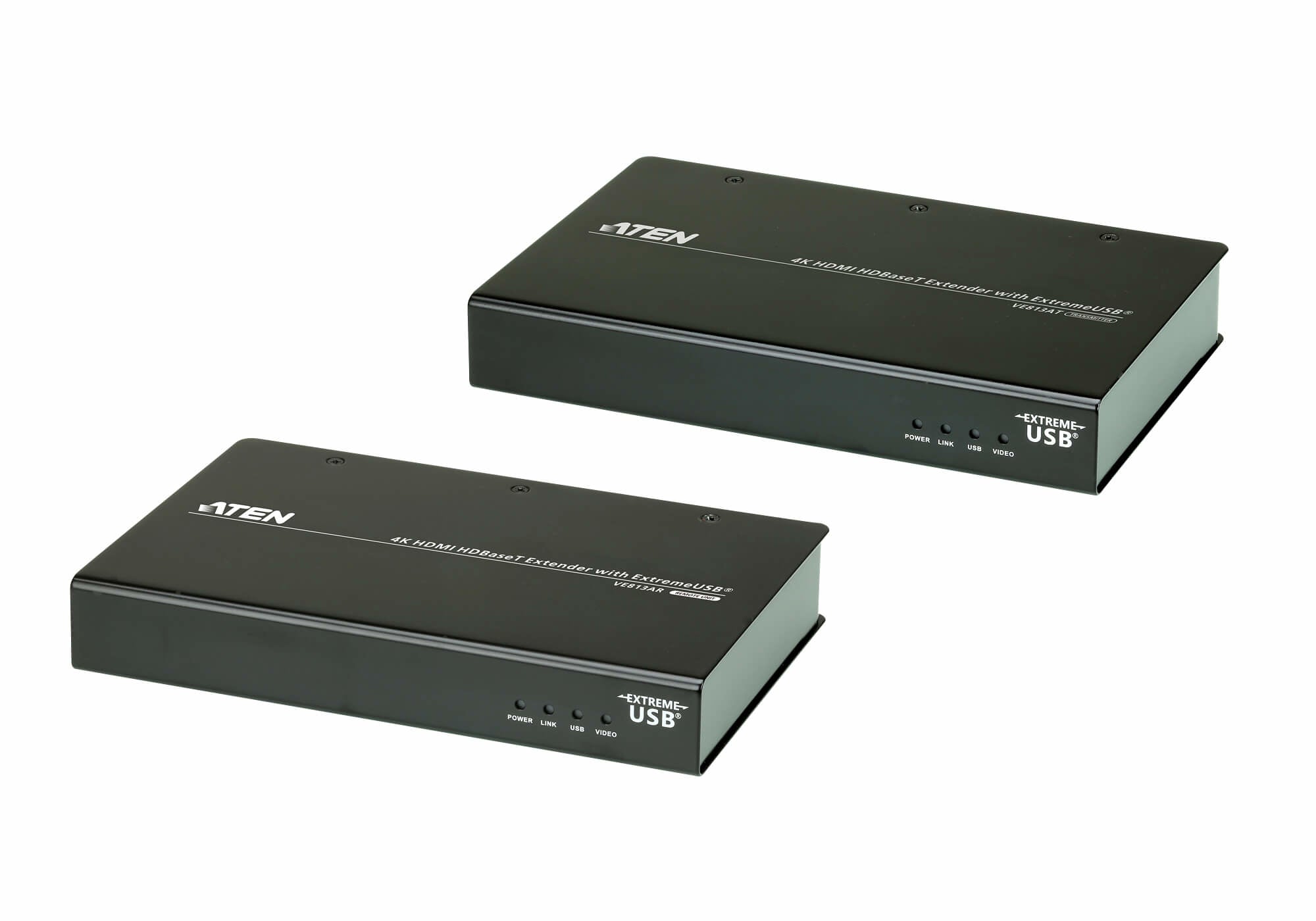 ATEN HDMI Extender-Set, HDBaseT, 4K, 100 m, USB 2.0 (4×), HDCP, ExtremeUSB, Schwarz