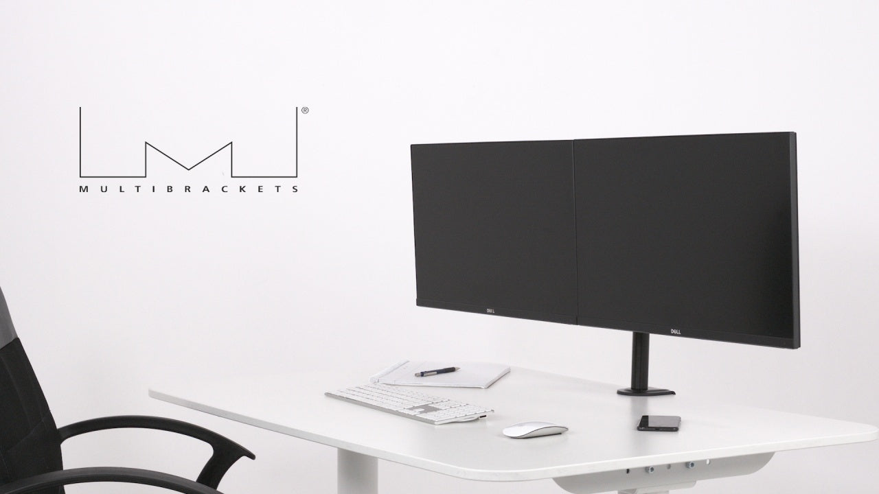 Multibrackets Monhalt Office 5853 – Monitorarm, Dual, bis 30", VESA 100 × 100 mm, 8 kg, drehbar, schwarz