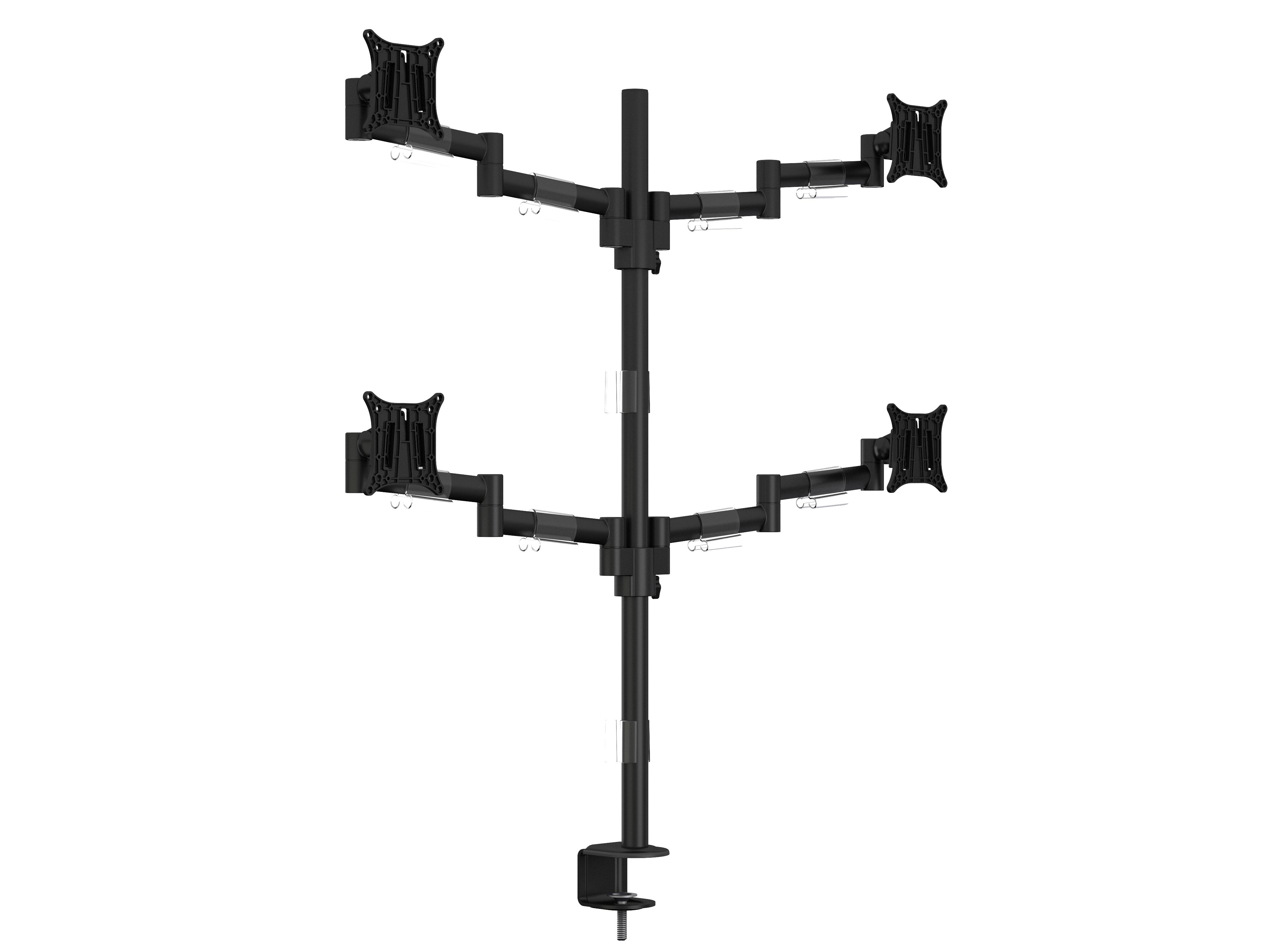 Multibrackets Monhalt Office 5891 – Monitorhalterung, Quad, bis 30", VESA 75 × 75 mm, 8 kg, drehbar, schwarz