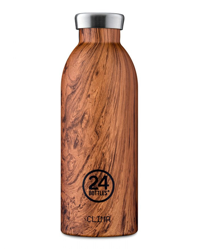 24Bottles Trinkflasche Clima – 5 dl – Edelstahl, isoliert, Schraubverschluss – Sequoia Wood