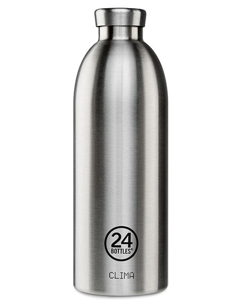 24Bottles Trinkflasche Clima – 8,5 dl – Edelstahl, isoliert, Schraubverschluss – Stahl