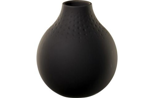 Villeroy & Boch Collier Vase – Ø 11 × 12 cm – Porzellan, schwarz