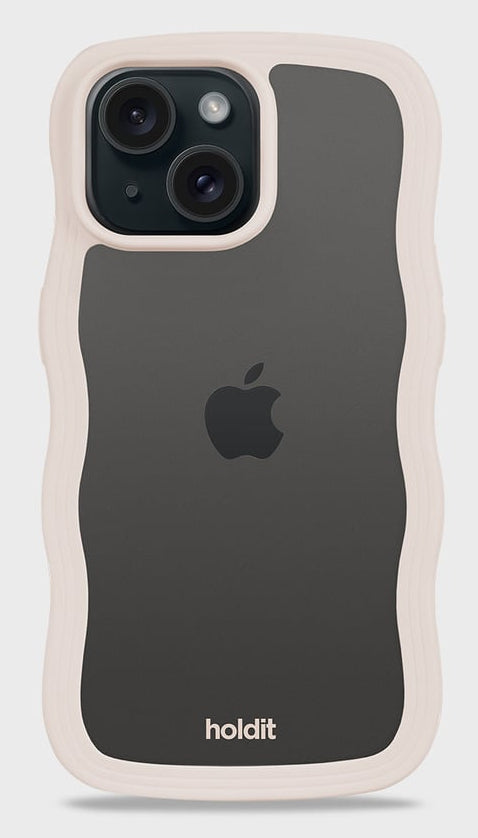 Holdit Wavy Case Backcover – für Apple iPhone 13, PC+TPU+Silikon, Beige/Transparent
