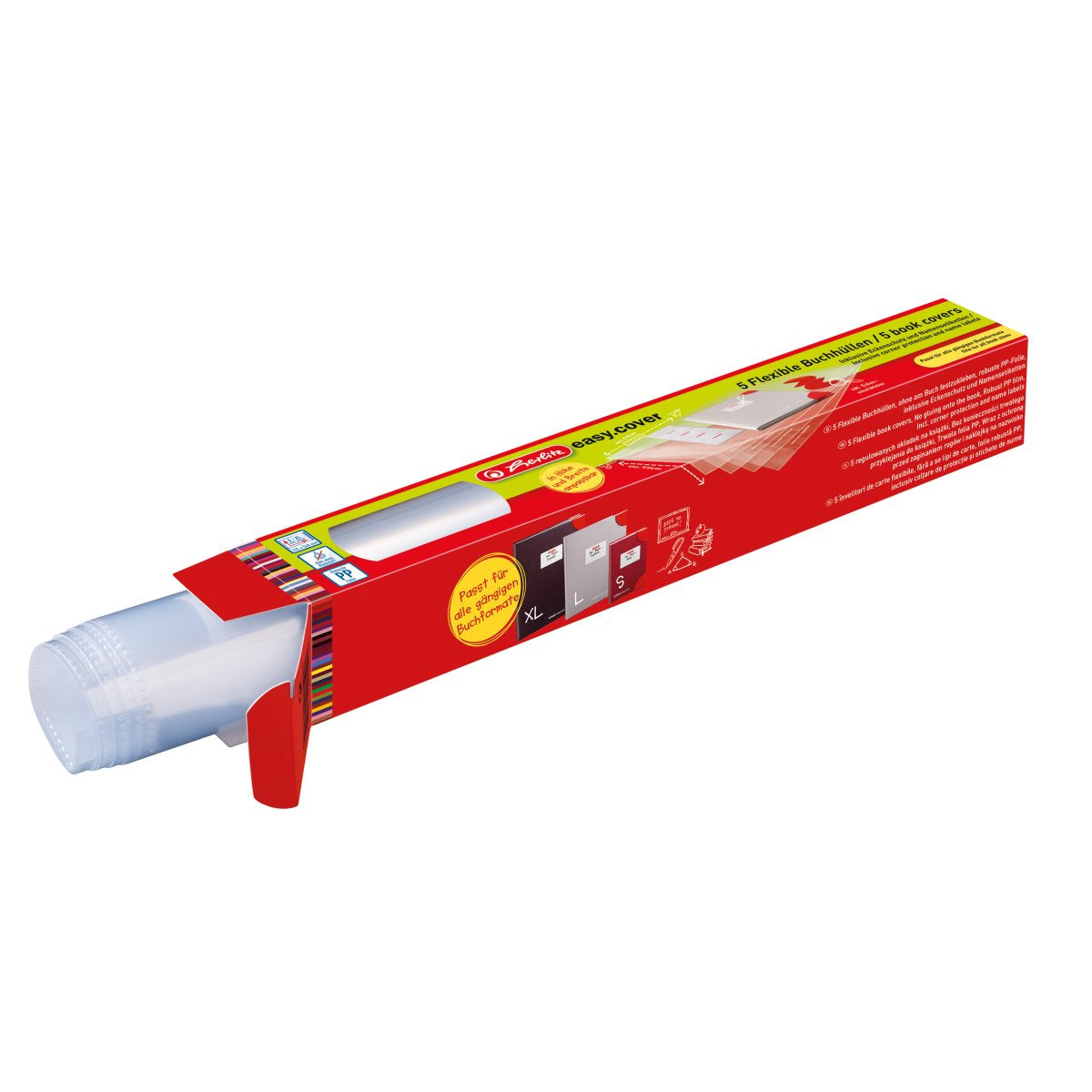 Herlitz Buchhülle Easy Cover – 340 × 585 mm – Polypropylen (PP) – Transparent – 5 Stk.