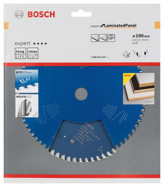 Bosch Professional – Kreissägeblatt, 60 Zähne, 2 608 644 130, 190 mm × 30 mm × 1,6 mm