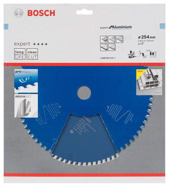 Bosch Kreissägeblatt EX ALU B – Ø 254 mm, Bohrung 30 mm, 80 Zähne, Aluminium