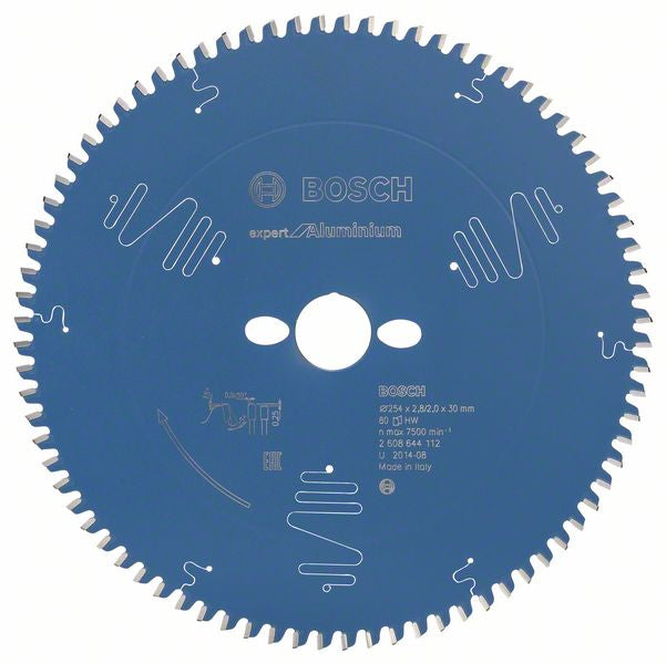 Bosch Kreissägeblatt EX ALU B – Ø 254 mm, Bohrung 30 mm, 80 Zähne, Aluminium