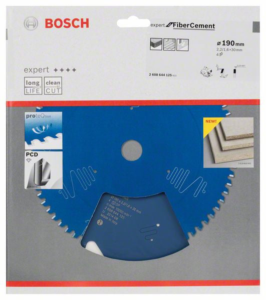 Bosch Professionelles Kreissägeblatt 190 × 30 × 2,2 mm, 4 Zähne – für Zementfaser-Paneel – TCG – für Bosch