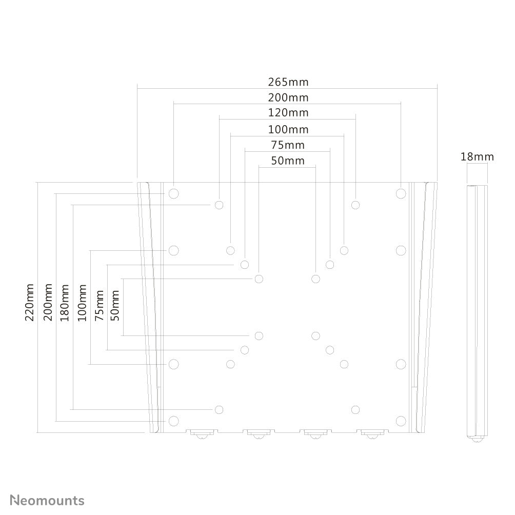 Neomounts FPMA-W110BLACK – Wandhalterung, fix, für 10–40", VESA 50×50–200×200, bis 35 kg, schwarz