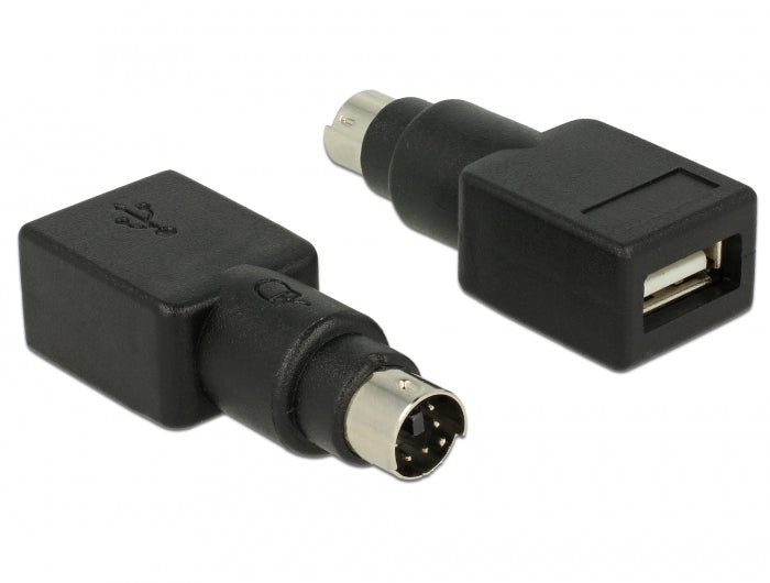 DeLOCK 65898 Adapter USB-A Buchse zu PS/2 Stecker – USB 2.0 (480 Mbit/s), für Maus/Tastatur