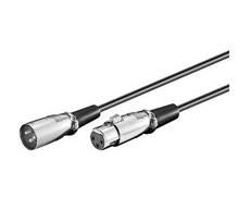 Microconnect XLR-Kabel – 3-pol M–F – 3 m, Schwarz
