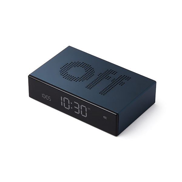 LEXON Digitalwecker Flip Premium – USB-C, Dunkelblau, LCD