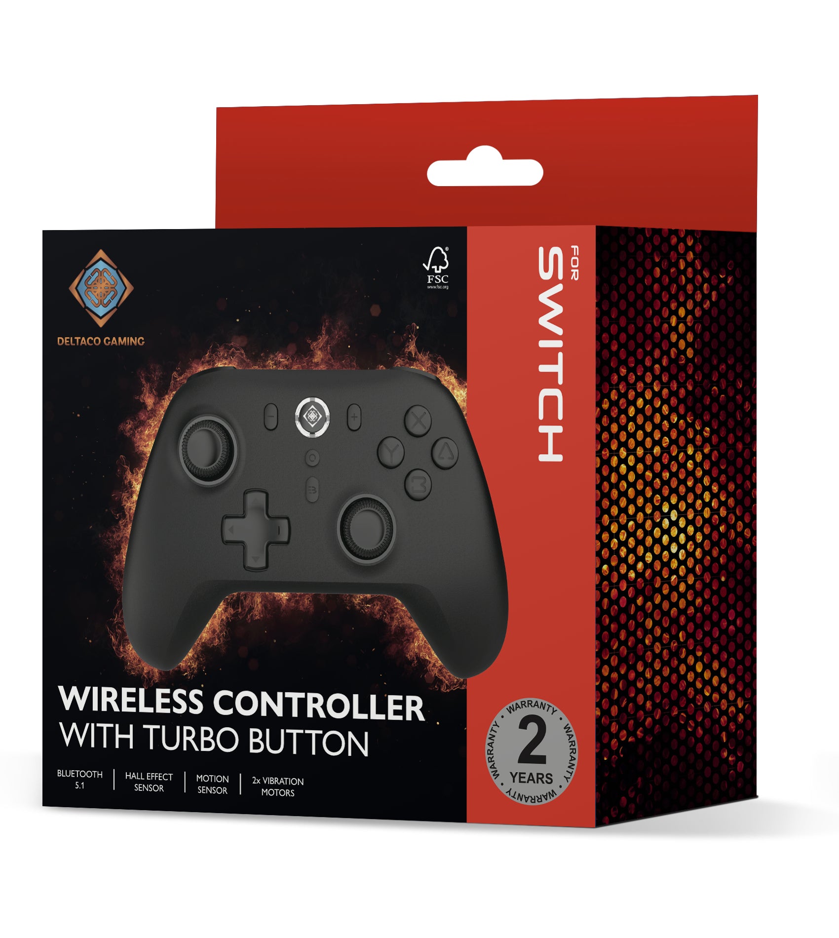 Deltaco Gaming GAM-179 – Gamepad – USB + Bluetooth, Halleffekt, 15–16 h – für Switch, Android & iOS