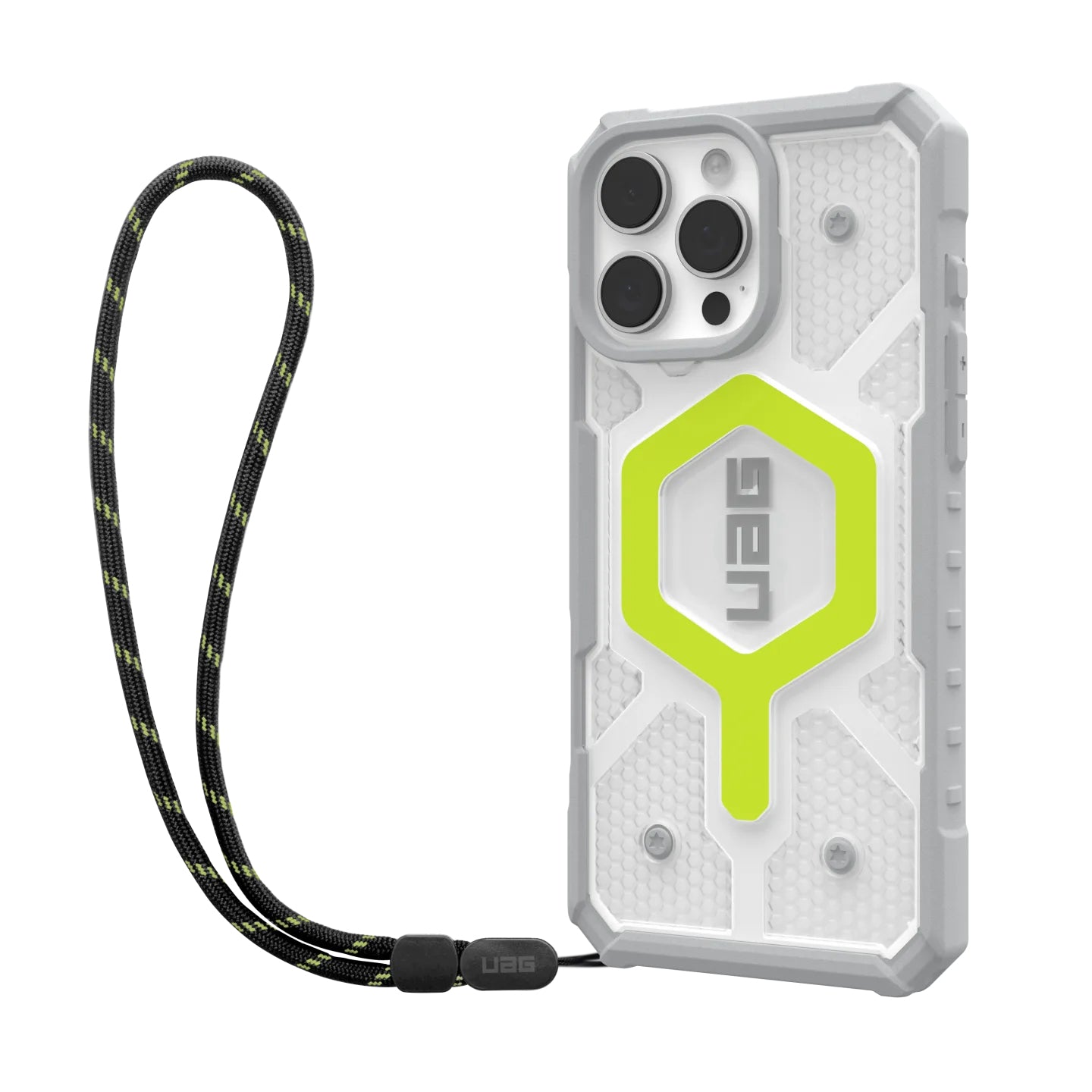 Urban Armor Gear UAG Pathfinder Rückcover – für Apple iPhone 16 Pro Max – Transparent, mit Trageschlaufe, bis 5,4 m sturzsicher