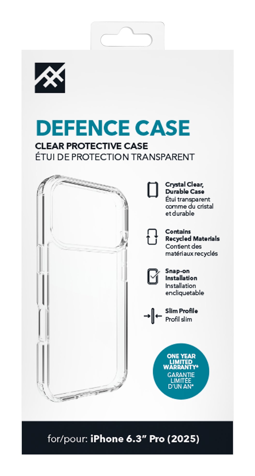 ZAGG Defence – Backcover – für Apple iPhone 17 Pro, Transparent, Anti-Fingerprint