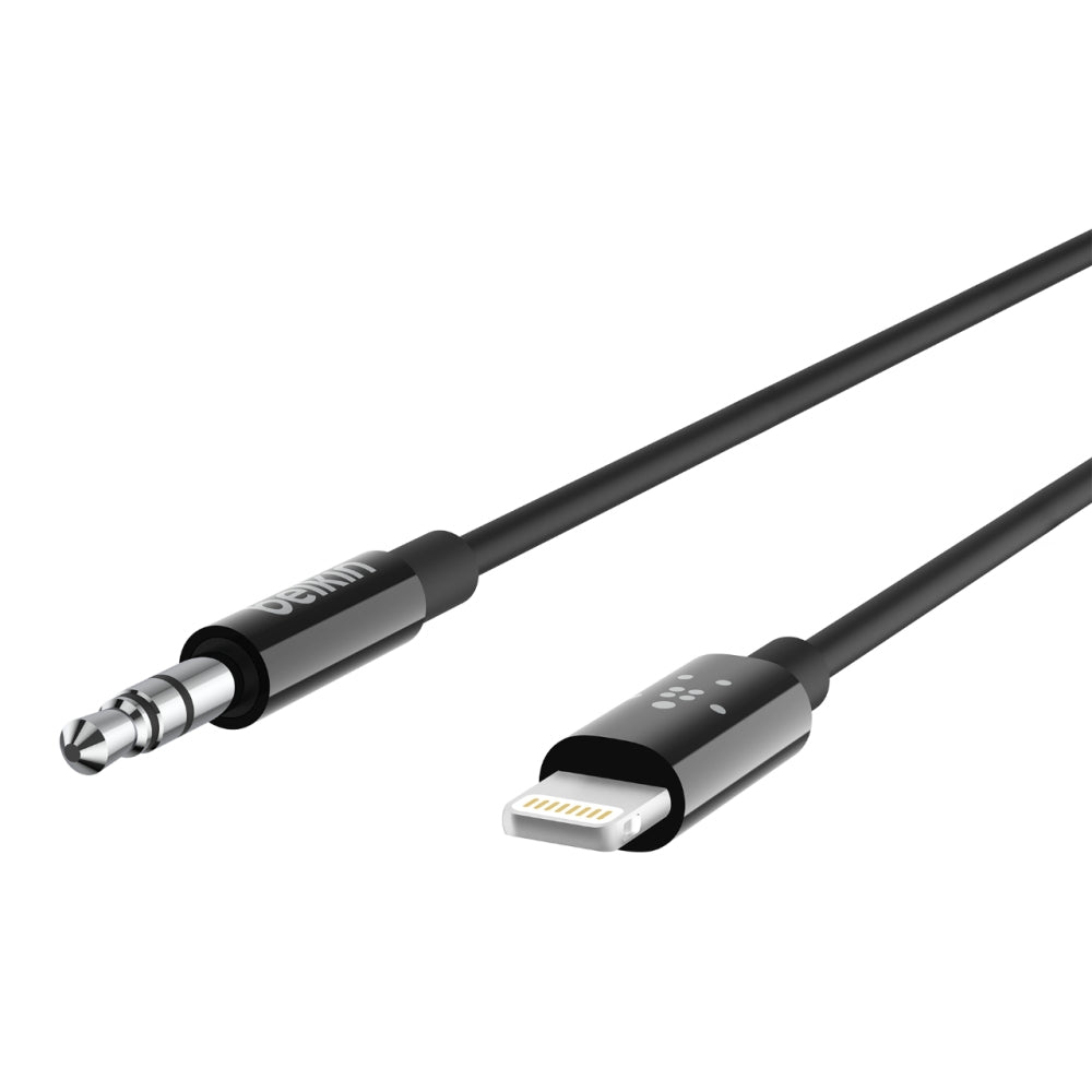 Belkin Audio-Adapterkabel Lightning (Stecker) auf 3,5 mm Klinke (Stecker) – 0,9 m, schwarz