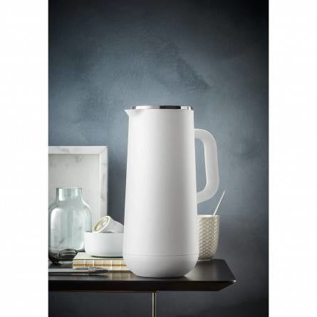 WMF Thermoskanne – 1 l, Edelstahl, Weiss, Vakuumisoliert, Deckel, Auslaufsicher