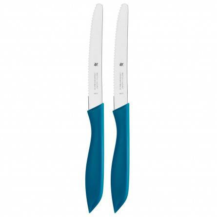 WMF Vespermesser – 23 cm, Wellenschliff, Edelstahl, Kunststoffgriff, Blau