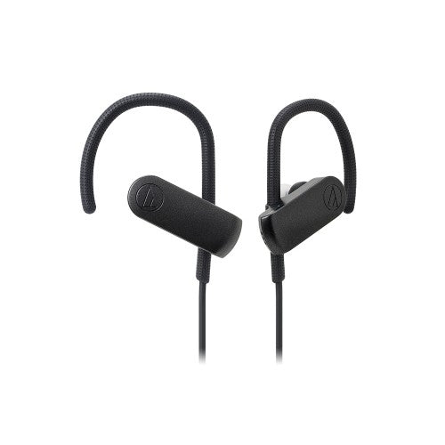 Audio-Technica ATH-SPORT70BT – In-Ear Ohrbügel Kopfhörer – Bluetooth 4.1, IPX5 – Schwarz – bis 6 h