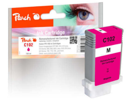 Peach PFI-102 Magenta Tintenpatrone (Kompatibel) – 130 ml – für Canon imagePROGRAF IPF 500/510/600 …