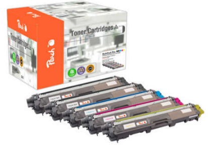 Peach Toner-Multipack TN-241 – BK/C/M/Y, 2500 Seiten – für Brother DCP-9015CDW/DCP-9020CDW/HL-3140CW und andere